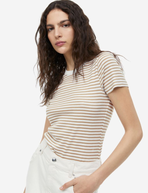 Ribbed modal T-shirt
